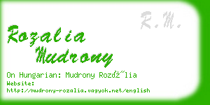 rozalia mudrony business card